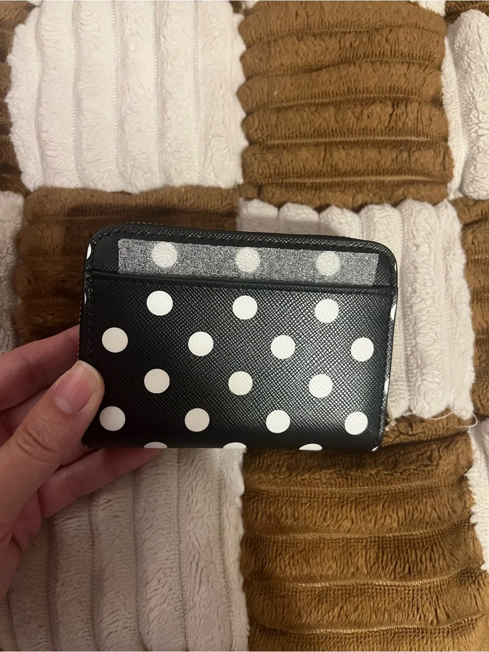 Kate Spade Cheers Charming Dot Compact Zip Wallet in Black Muti NWTS!
